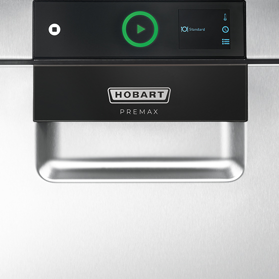 Bedienfeld einer HOBART Untertischspülmaschine mit Display und Steuerungstasten