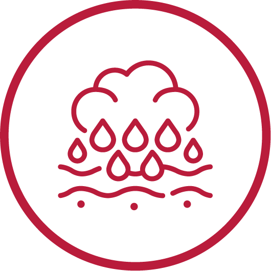 Symbol von Dampf, Tropfen und Wasser