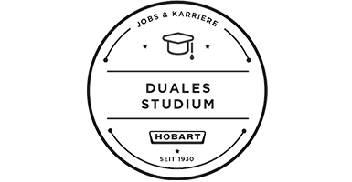 Logo für duales Studium bei HOBART mit Hinweis auf Jobs und Karriere sowie Unternehmensgründung seit 1930