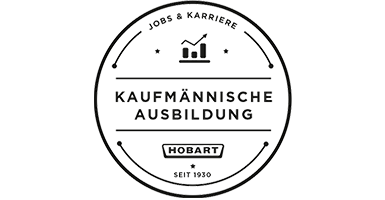 Logo für kaufmännische Ausbildung bei HOBART mit Hinweis auf Jobs und Karriere sowie Unternehmensgründung seit 1930