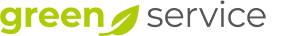 Logo mit dem Schriftzug „green service“ in grüner und grauer Farbe auf weißem Hintergrund.