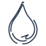 Wassertropfen-Icon als Symbol für Wasserhärte, verwendet für Spültechnik und Reinigungssysteme, minimalistisches Design für technische Darstellungen und Bedienoberflächen.