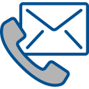 Symbol für Kontaktmöglichkeiten mit Telefonhörer und Briefumschlag, ideal für Kommunikation per Telefon und E-Mail.