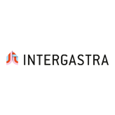 Logo der Intergastra Messe mit schwarzer Schrift und farbigem Symbol, internationale Fachmesse für Gastronomie, Hotellerie und Catering in Stuttgart.